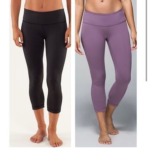 LULULEMON Reversible Cropped Leggings in Purple and Black